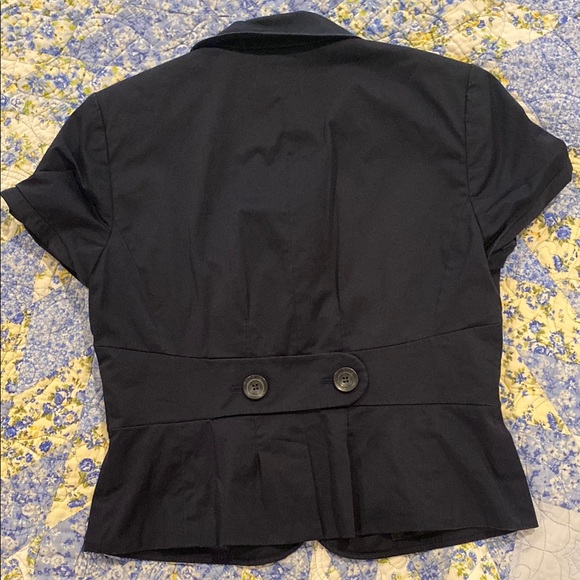 LOFT Women's Navy Blue Short Sleeve Blazer - Picture 2 of 2